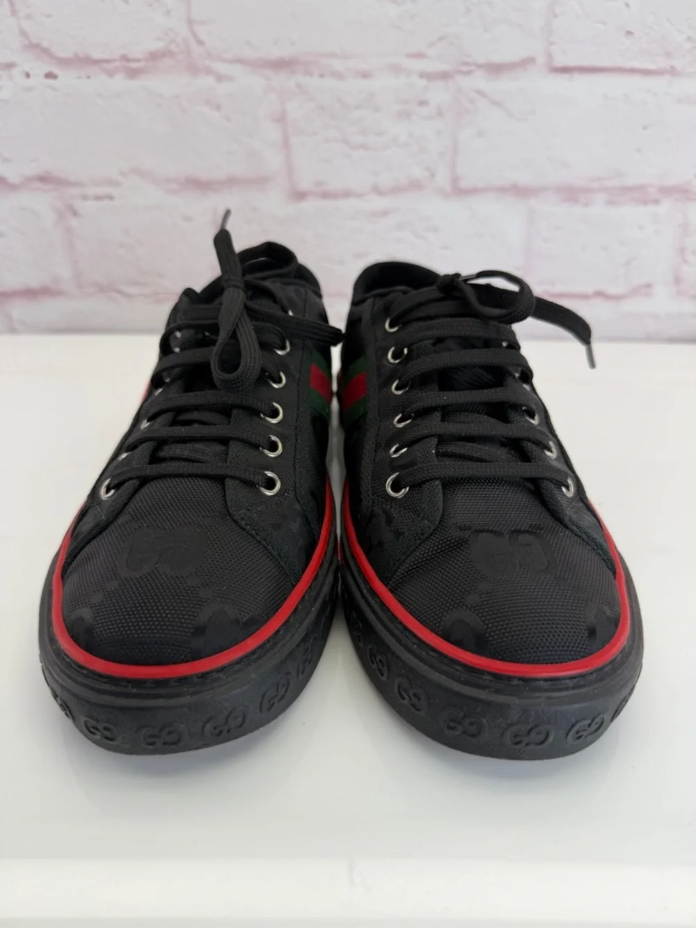 Gucci Off the Grid Tennis 1977 Mens Black Web GG Low Top Sneakers 9 - Picture 4 of 9